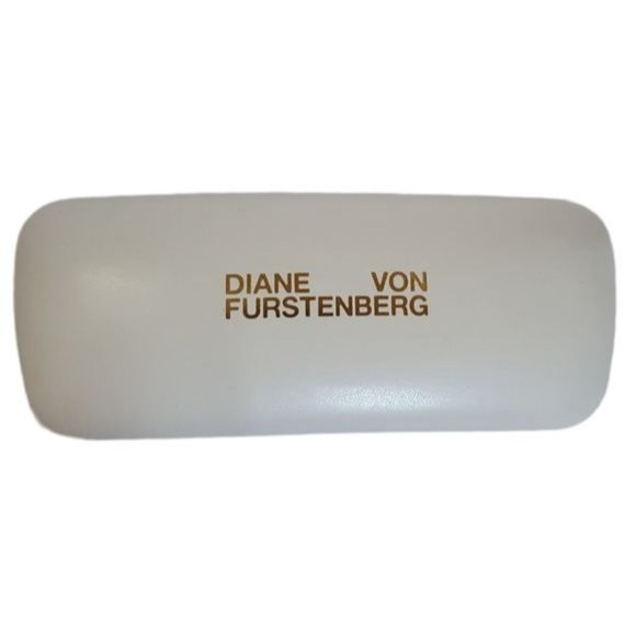 Diane Von Furstenburg Hard Case Holder Eye Glass Sunglass White WOMEN'S WOMAN'S - Picture 1 of 13